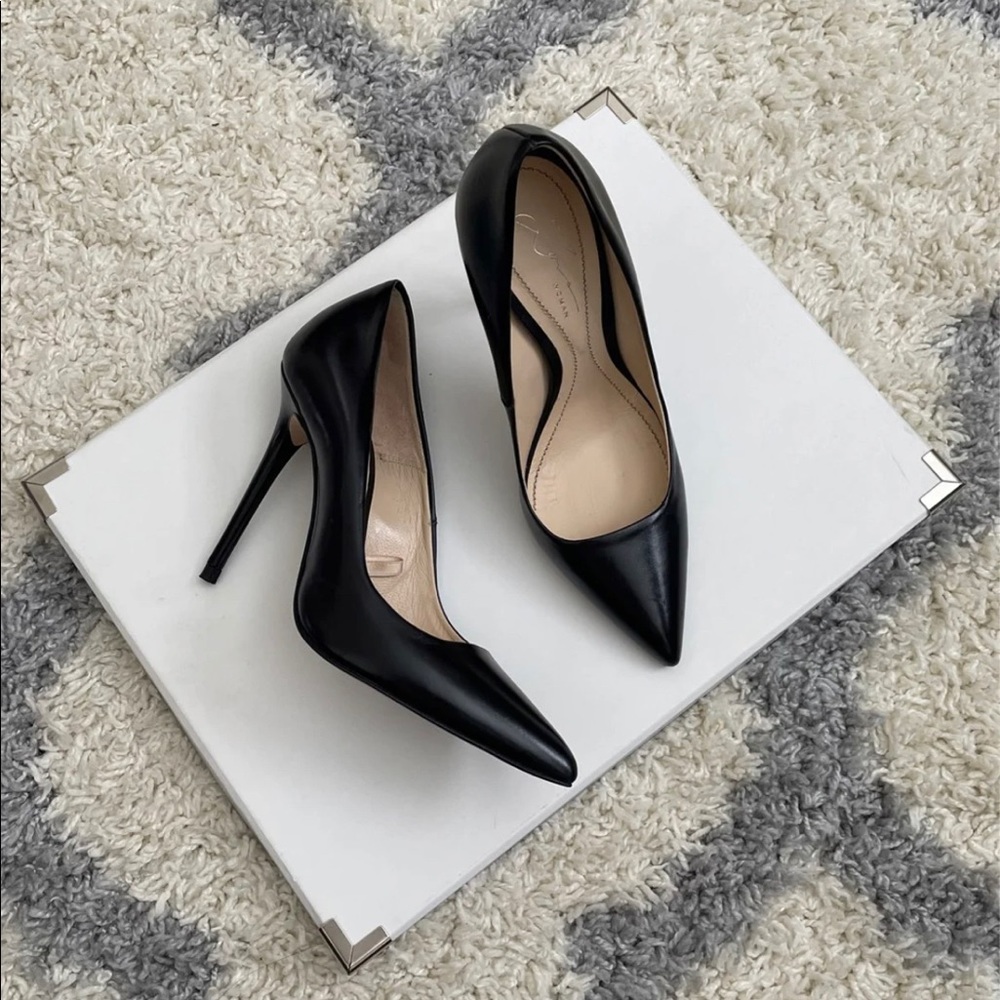 Zara leather high heel stiletto black sz 35